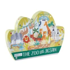80 Piece The Zoo Leaf-Shaped Jigsaw Puzzle