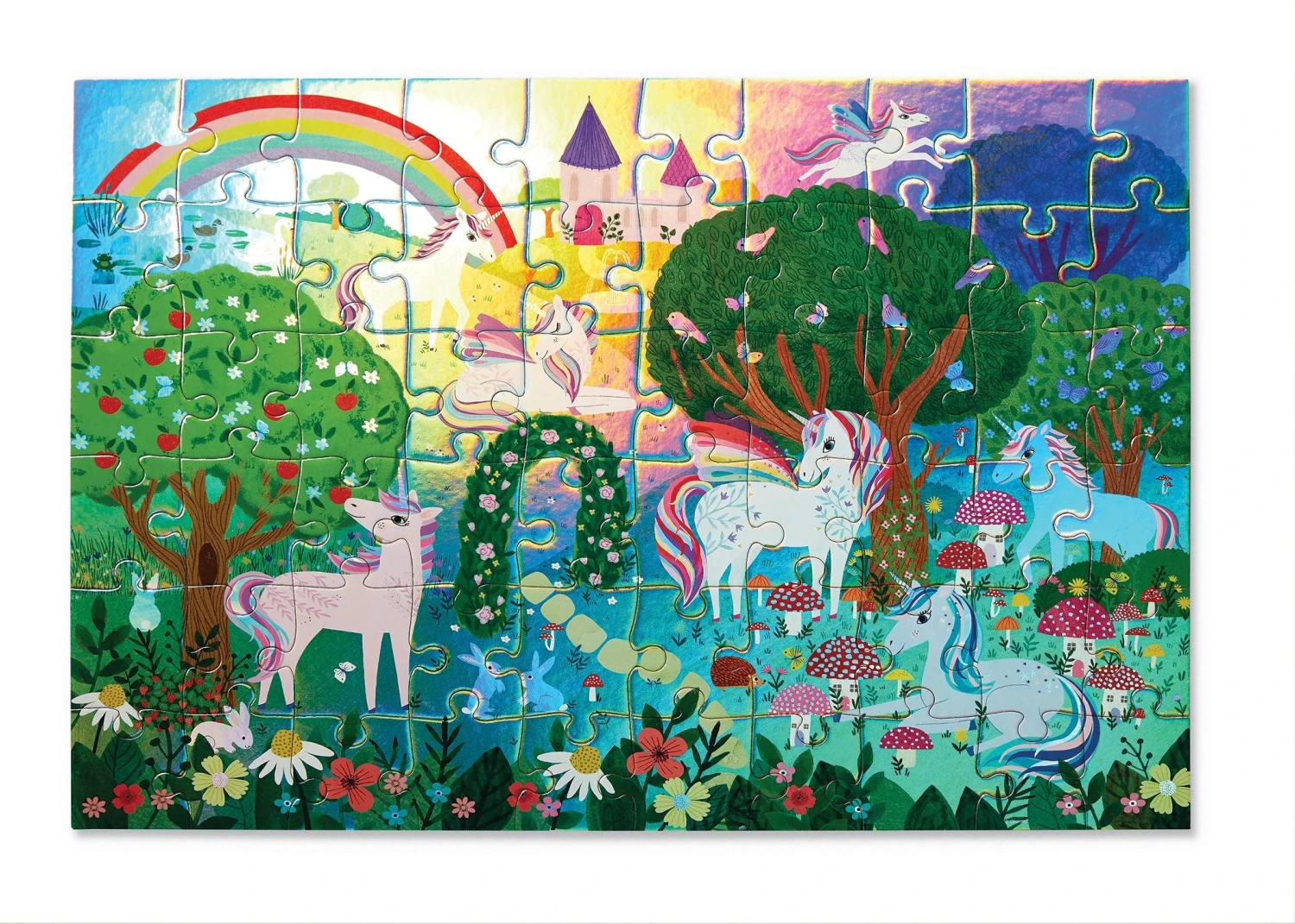 Crocodile Creek Sparkling Unicorn 60 Piece Foil Puzzle - Image 2