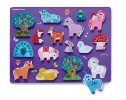 Crocodile Creek Unicorn Garden Wood Puzzle 16 Piece