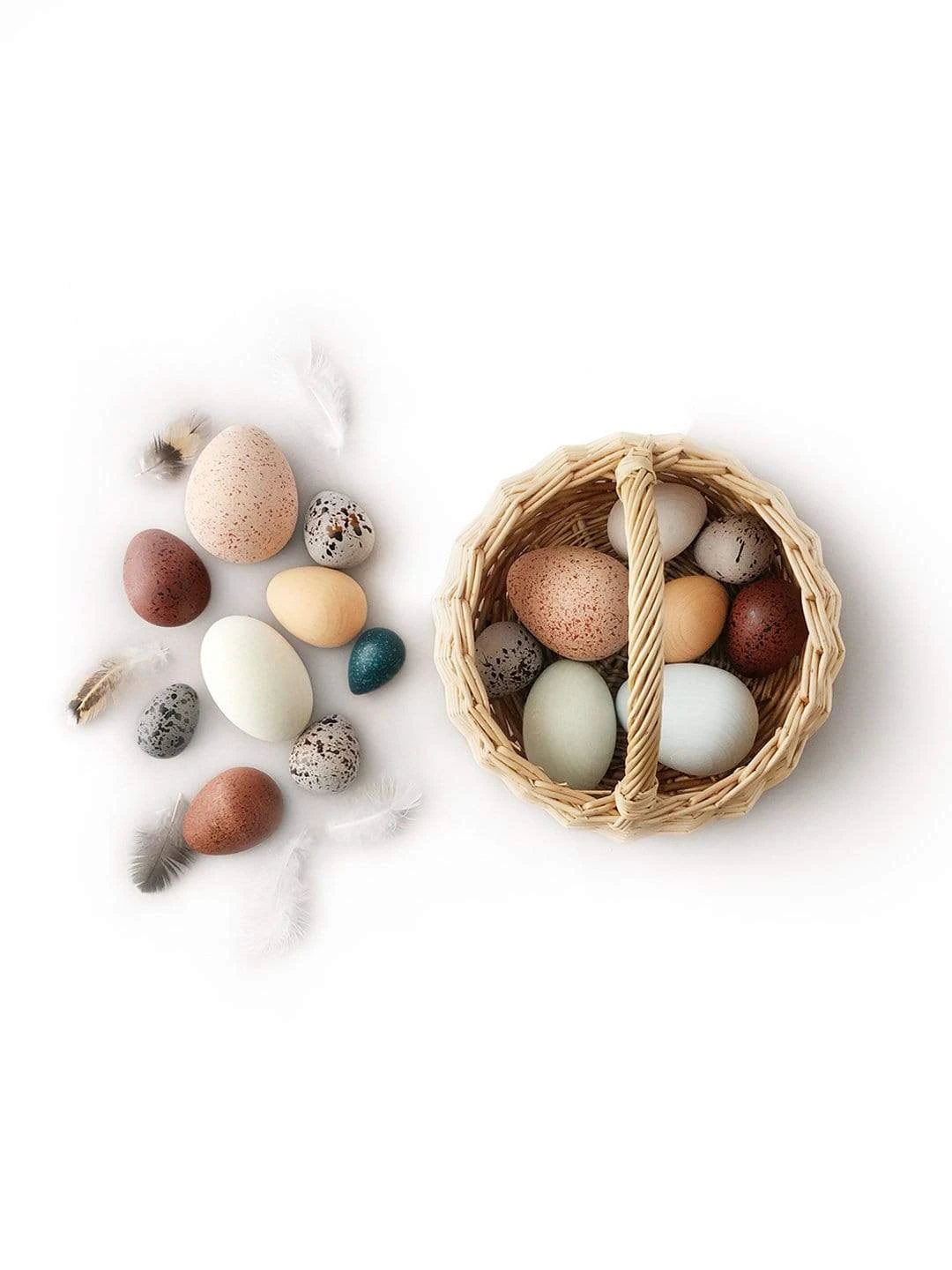 A Dozen Wooden Bird Eggs Basket - Image 3