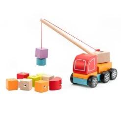 Wooden Crane Truck With Magnetic Elements