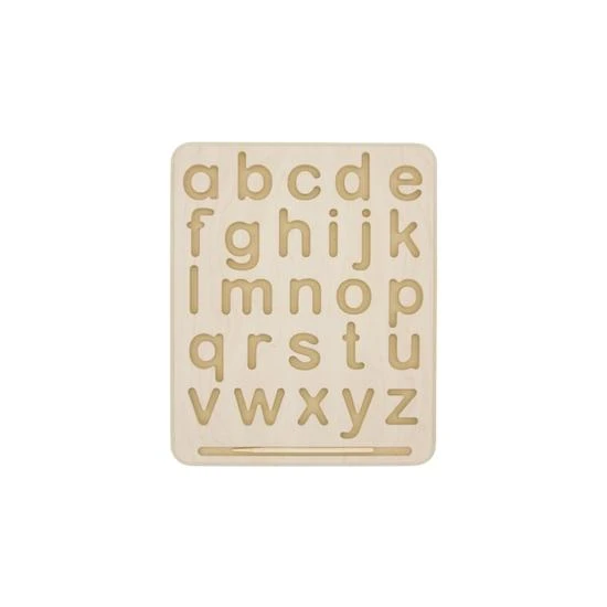 Wooden Lowercase Alphabet Tracing Board W/ Stylus
